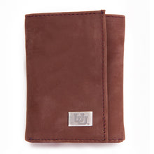 Load image into Gallery viewer, Utah Utes Brown Tri Fold Leather Wallet
