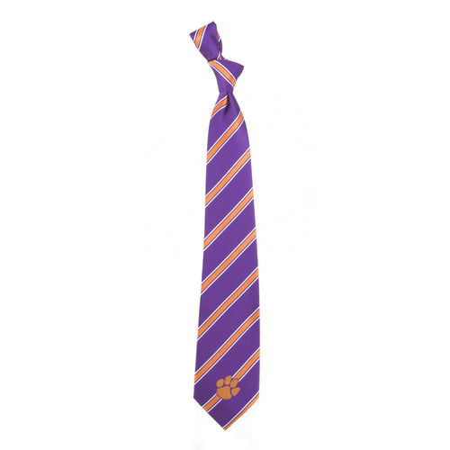Clemson Tigers Tie Woven Poly 1
