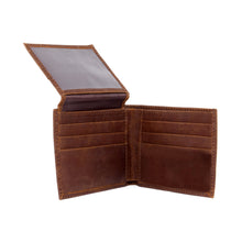 Load image into Gallery viewer, Virginia Tech Hokies Brown Bi Fold Leather Wallet