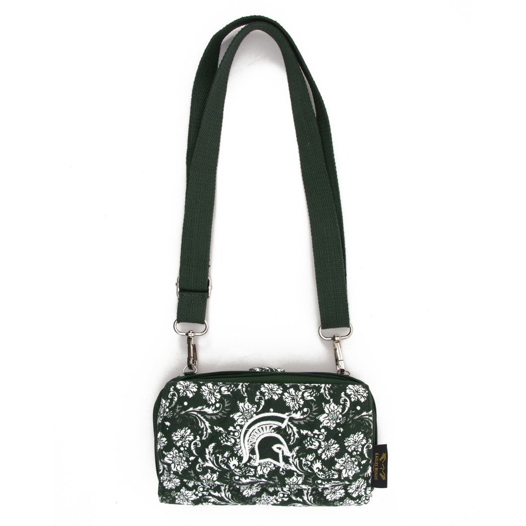 Michigan State Spartans Cross Body Quilted Cotton Wallet
