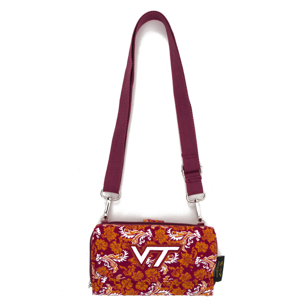 Virginia Tech Wallet Cross Body Bloom