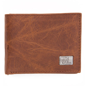 Alabama Crimson Tide Brown Bi Fold Leather Wallet