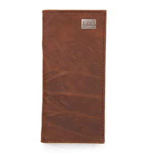 LSU Tigers Brown Secretary Leather Wallet