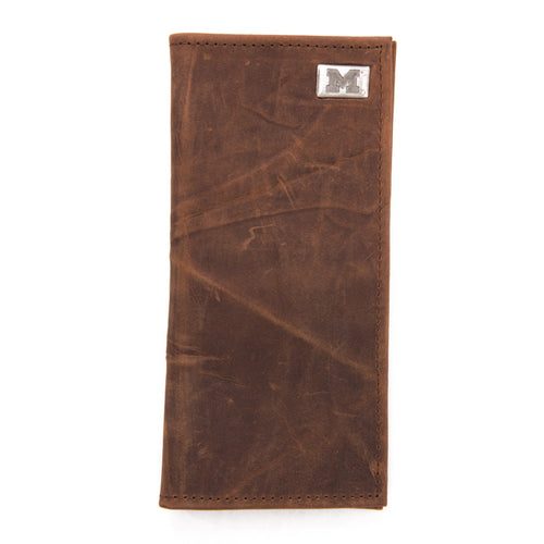 Michigan Wolverines Brown Secretary Leather Wallet
