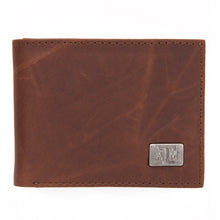Load image into Gallery viewer, Texas A&amp;M Aggies Brown Bi Fold Leather Wallet