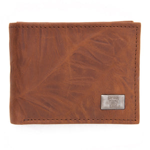Texas Tech Red Raiders Brown Bi Fold Leather Wallet