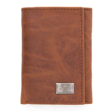 Load image into Gallery viewer, Texas Tech Red Raiders Brown Tri Fold Leather Wallet