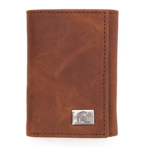 Michigan State Spartans Brown Tri Fold Leather Wallet