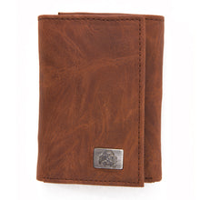 Load image into Gallery viewer, Ohio State Buckeyes Brown Tri Fold Leather Wallet