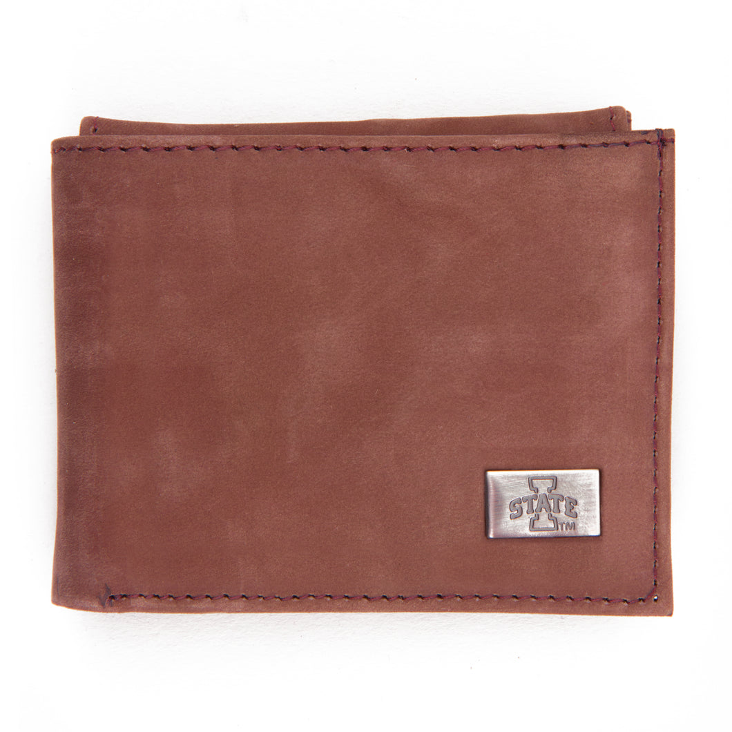 Iowa State Cyclones Brown Bi Fold Leather Wallet