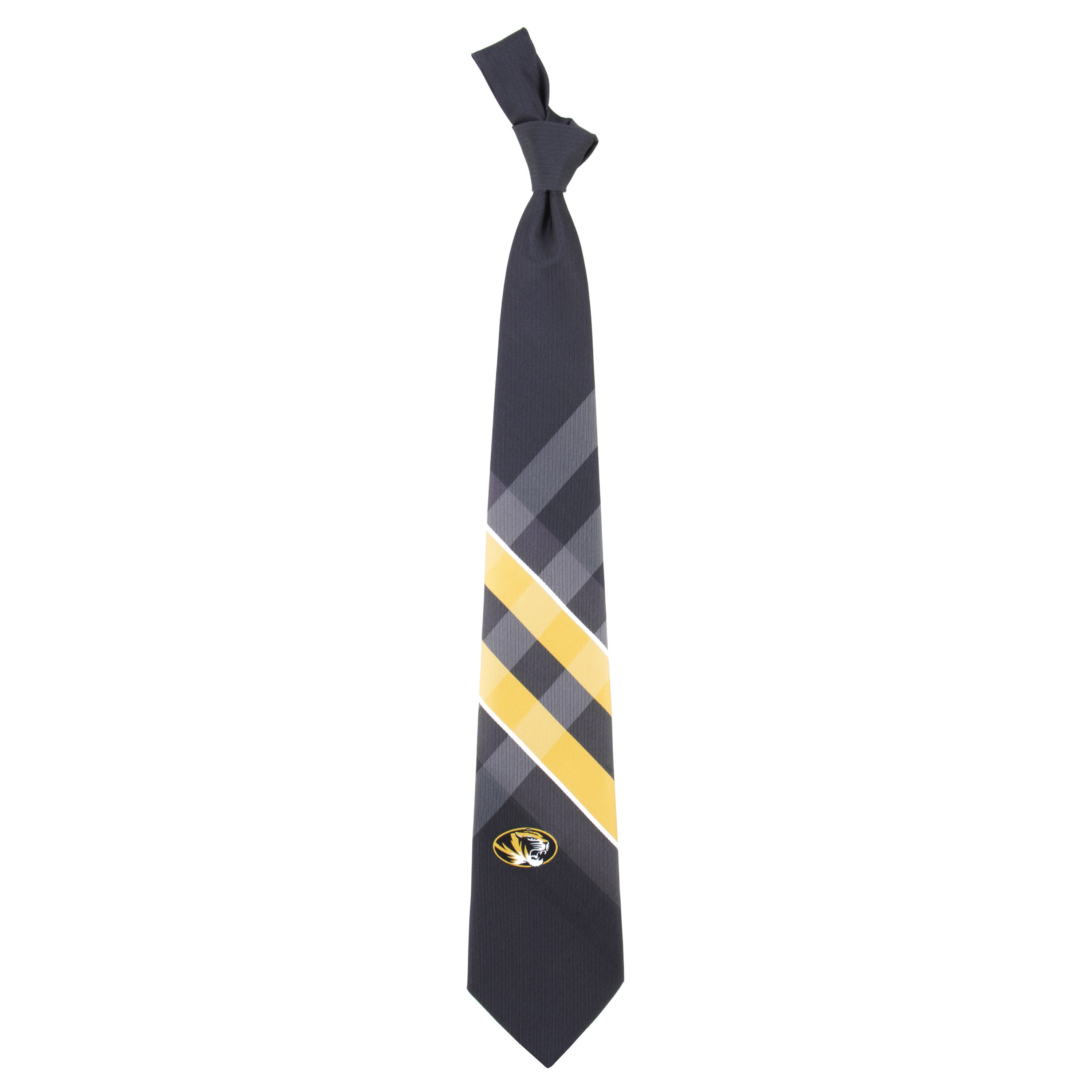 Missouri Tigers Team Logo Neck Tie - Show Your College Spirit Grid Pattern Design