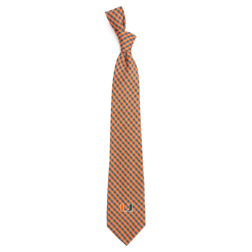 Miami Hurricanes Tie Gingham