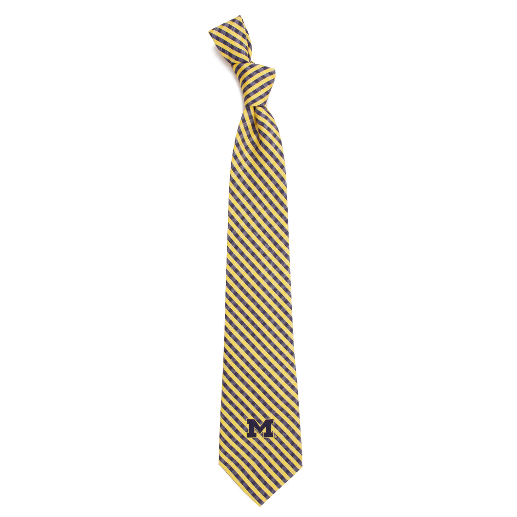 Michigan Wolverines Tie Gingham