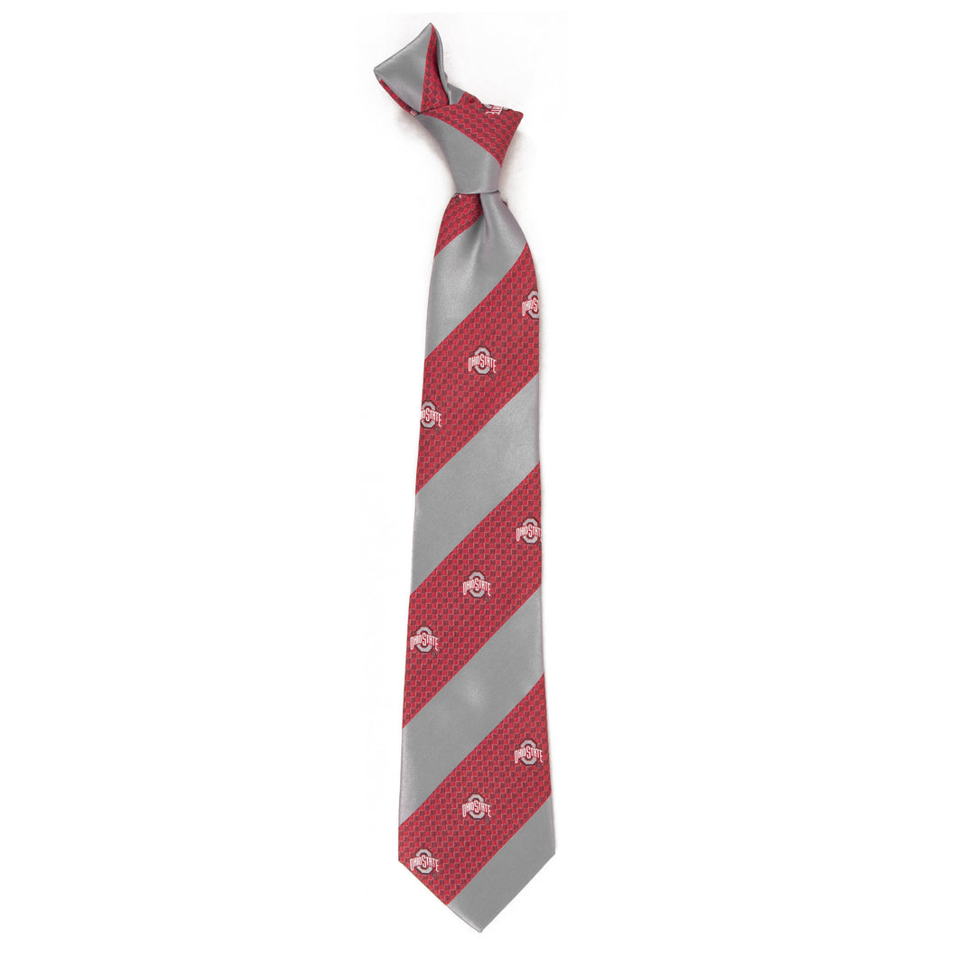 Ohio State Tie Geo Stripe